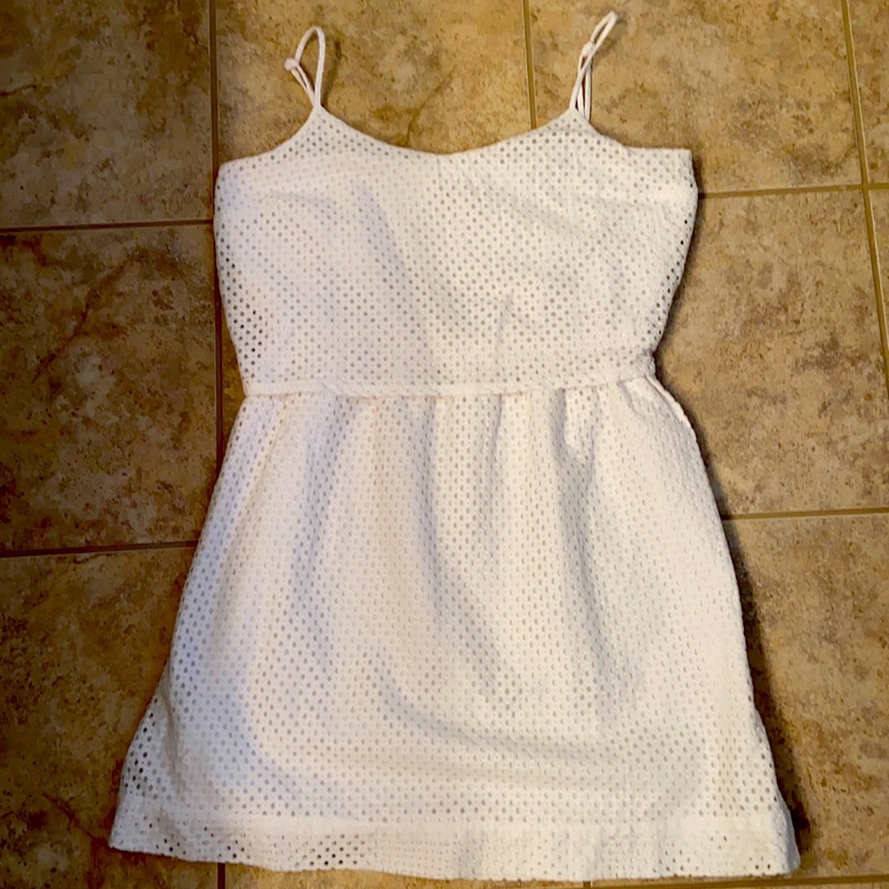 Ann Taylor Loft White Eyelet Dress